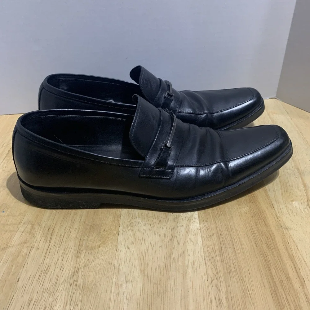 Hugo Boss Gumlite Men's Size 11 Horsebit Loafers Black Leather Dress Shoes.